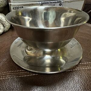 Oneida‎ 18/8 Stainless Steel Gravy Bowl w/Attached Drip Plate Vintage